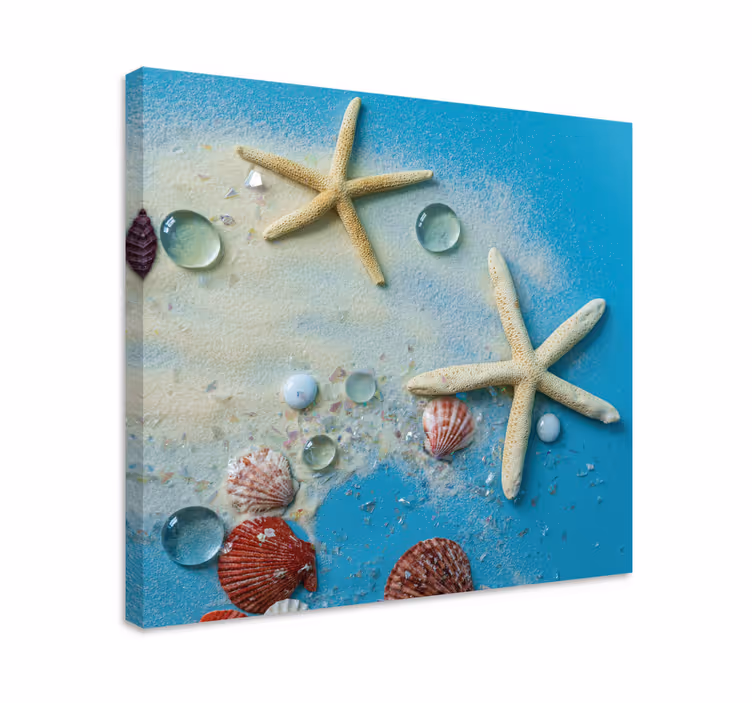 Quadro 3D Estrela do mar na areia colorida - TenStickers