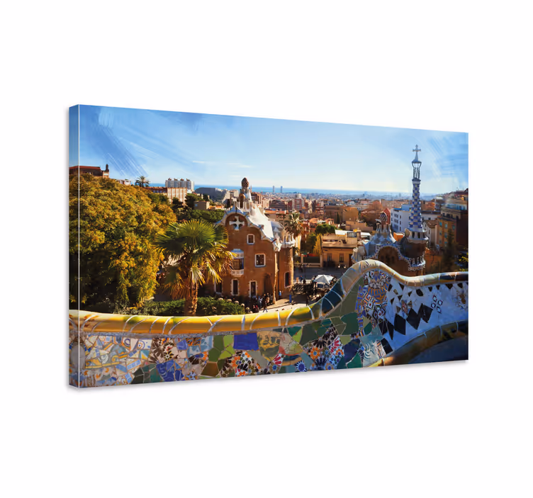 Quadro de cidade vista de mosaico de barcelona - TenStickers
