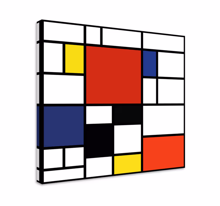 Quadro decorativo abstrato blocos de cores geométricos - TenStickers