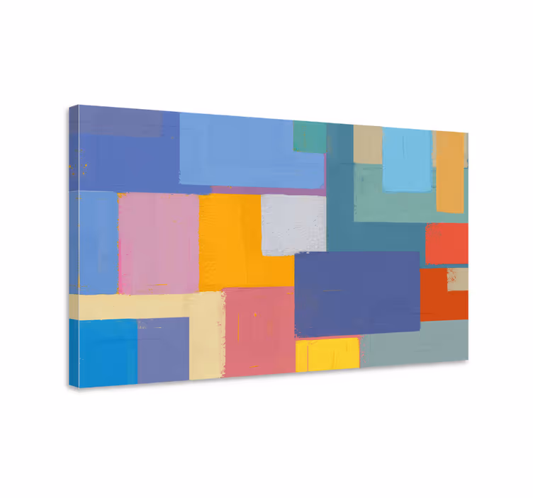 Quadro decorativo abstrato figuras geométricas vibrantes - TenStickers