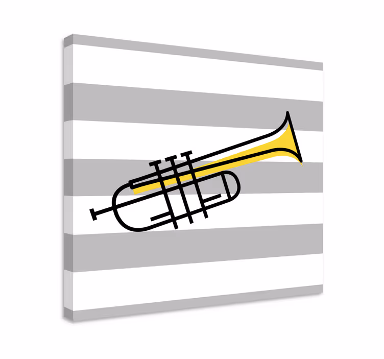 Quadro de música trompete com listras - TenStickers