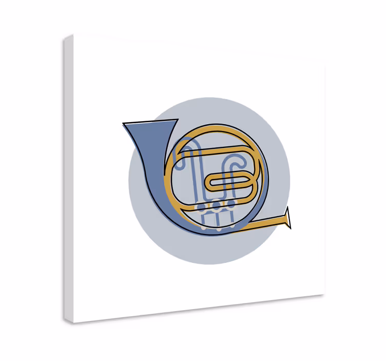 Quadro de música contorno de trompa francesa - TenStickers