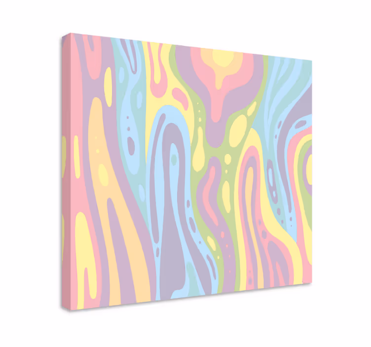 Quadro decorativo abstrato padrões fluídos coloridos - TenStickers