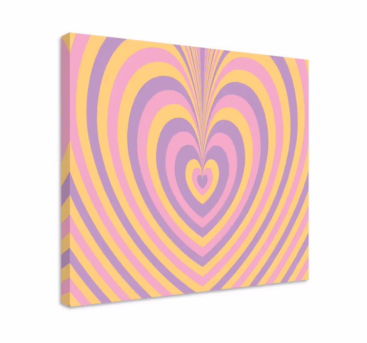 Quadro decorativo abstrato ondas de padrão coração - TenStickers