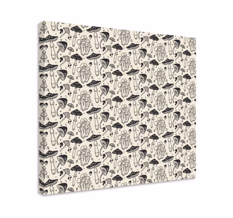 Quadro de dinossauro com padrão de cogumelo - TenStickers