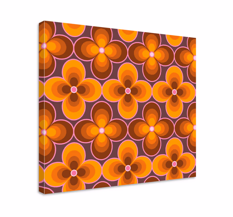 Quadro vintage Padrão floral retrô de flores - TenStickers