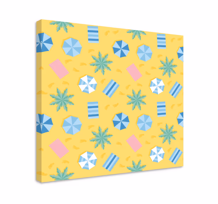 Quadros de flores padrão de itens de praia - TenStickers