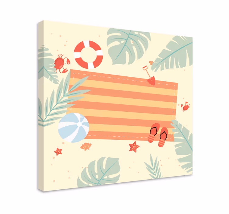 Quadro de flores com elementos de cena de praia - TenStickers
