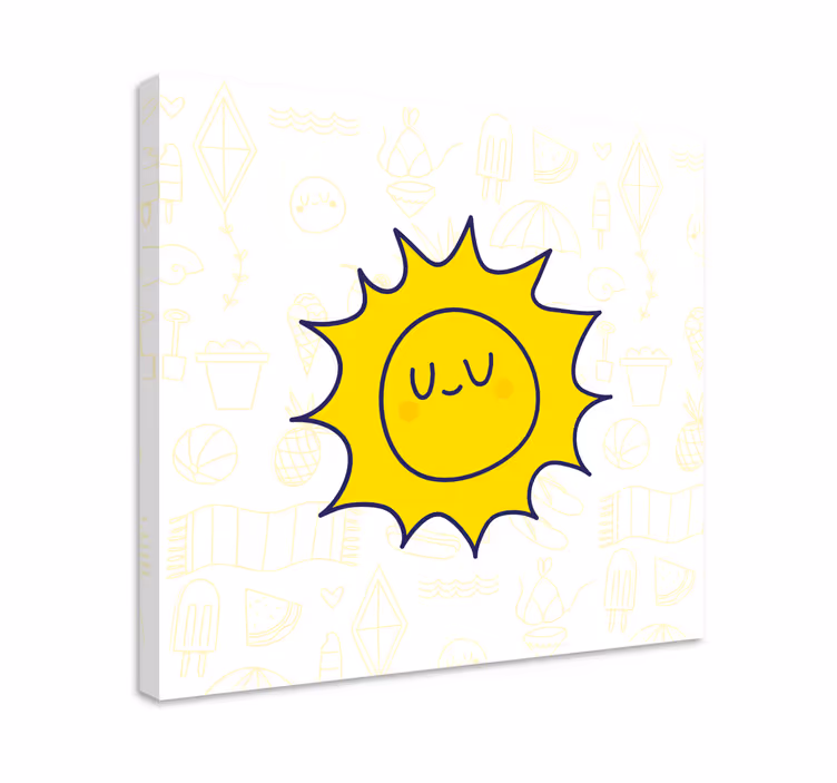 Quadros de desportos rosto solar sorridente - TenStickers
