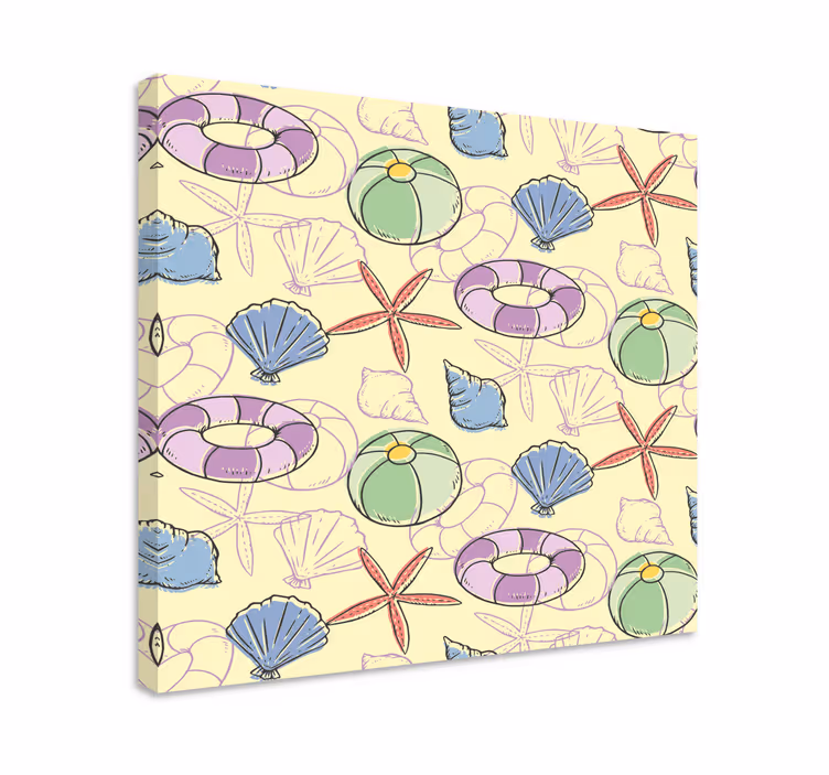 Quadro náutico conchas e boias de salvação - TenStickers