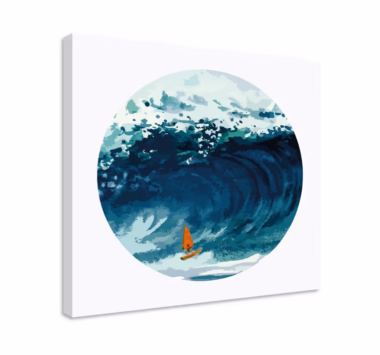 Quadro náutico surfista montando a onda - TenStickers
