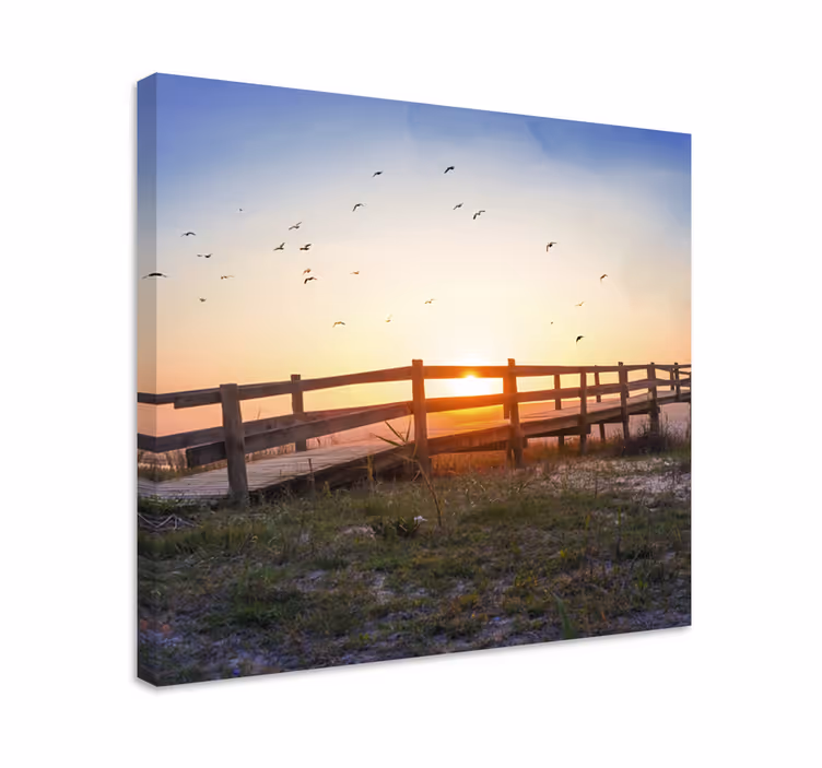 Quadro de paisage vista do pôr do sol sereno - TenStickers