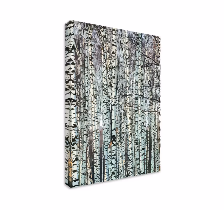 Quadro de árvores serenidade da floresta de bétulas - TenStickers