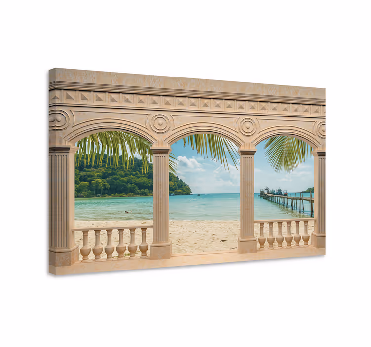 Quadro de paisagem vista da praia tropical - TenStickers