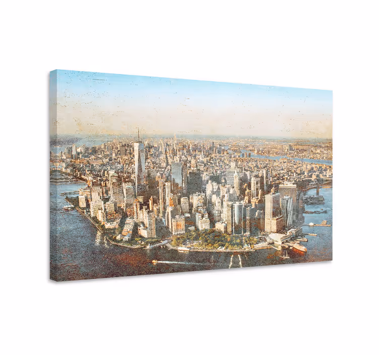 Quadro de cidade vista aérea de manhattan - TenStickers