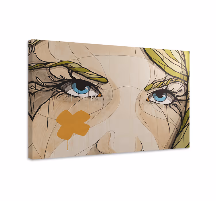 Quadros decorativos personagens retrato feminino expressivo - TenStickers