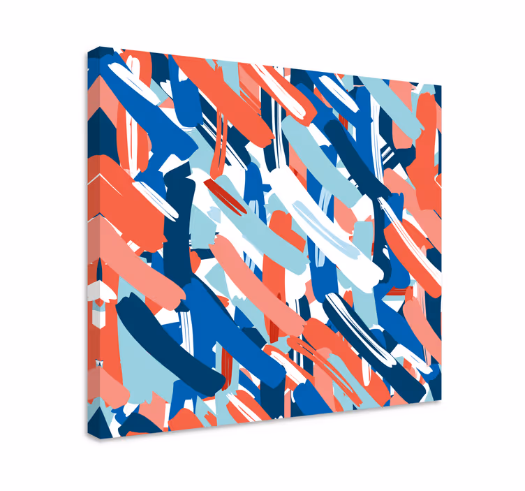 Quadro decorativo abstrato com pinceladas dinâmicas - TenStickers