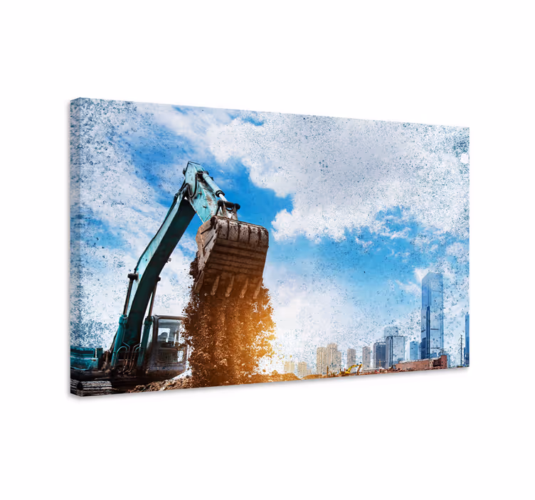 Quadro de cidade escavadeira paisagem urbana - TenStickers