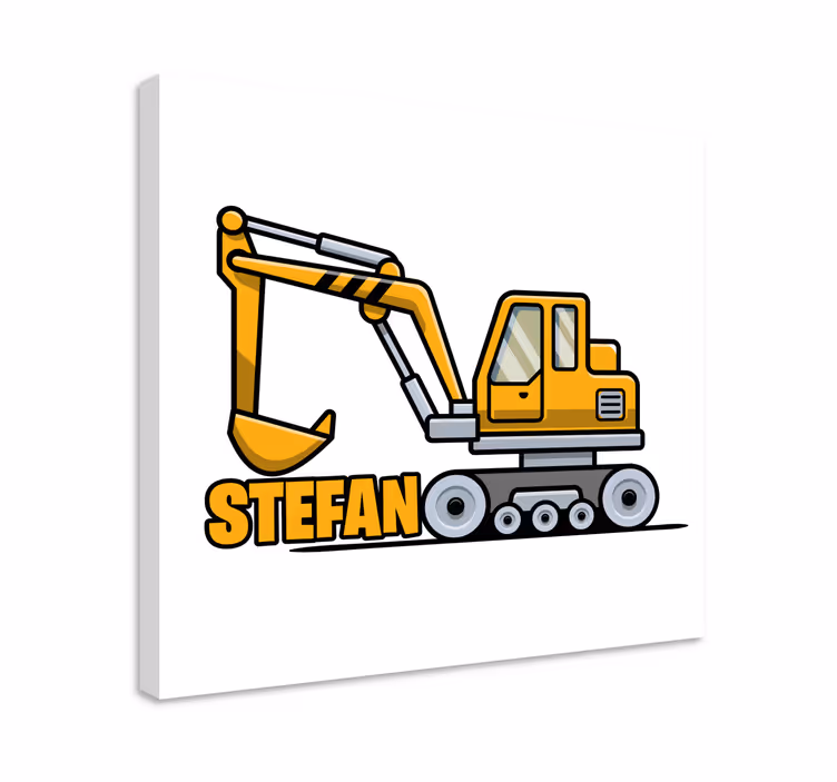 Quadro frase design de máquina escavadora - TenStickers