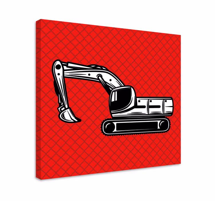 Quadros de desportos veículo de construção escavator - TenStickers