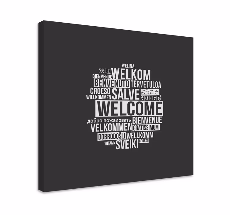 Quadro com letras mensagem de boas-vindas global - TenStickers