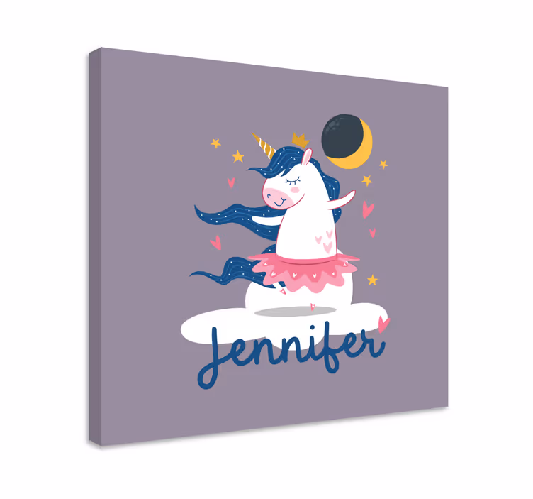 Quadro de dinossauro fantasia de unicórnio dançante - TenStickers
