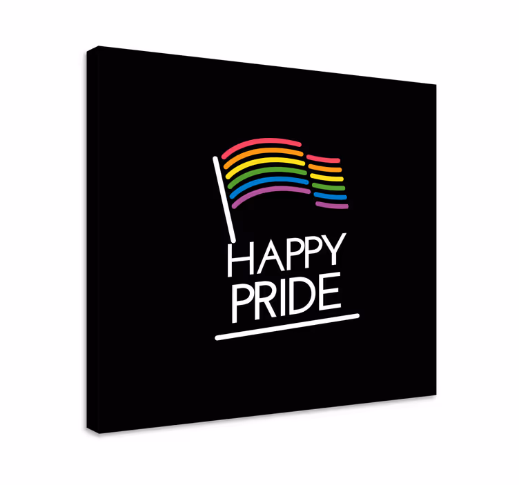 Quadro com letras mensagem da bandeira arco-Íris - TenStickers