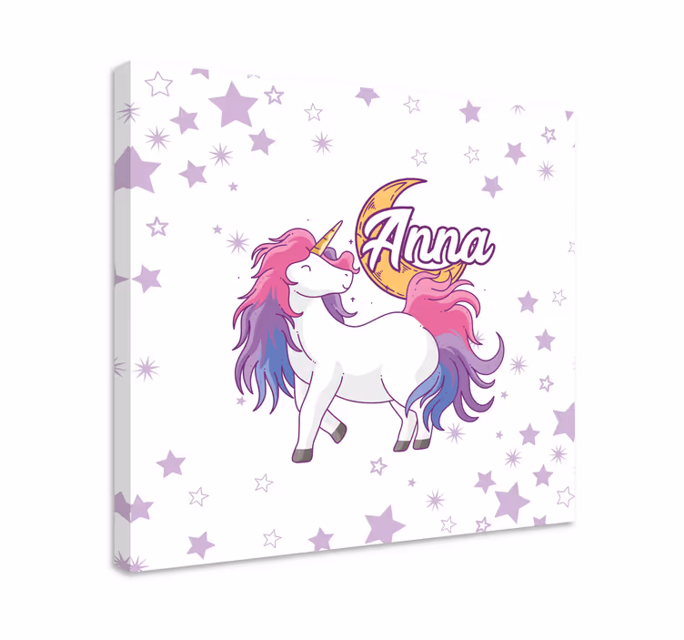 Quadro unicórnio com estrelas - TenStickers