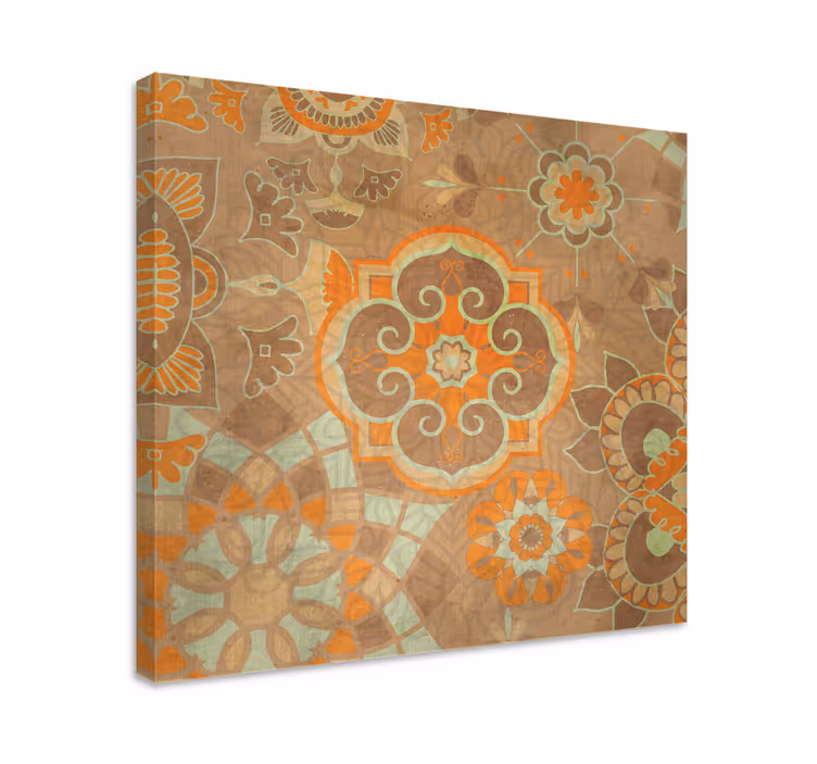 Quadro oriental com motivos botânicos elaborados - TenStickers