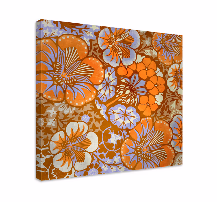 Quadro de flores com padrão floral vibrante - TenStickers
