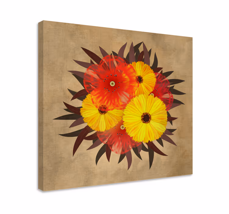 Quadro de flores arranjo de flores vibrantes - TenStickers