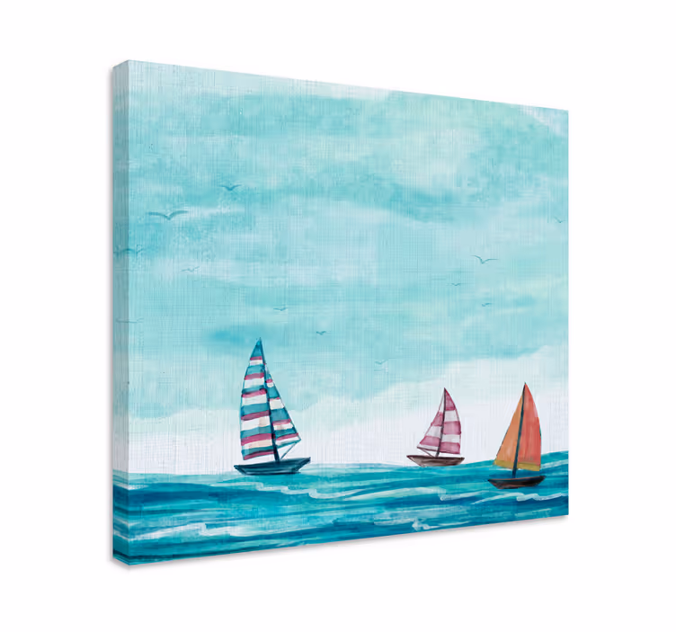Quadro náutico barcos à vela no mar - TenStickers
