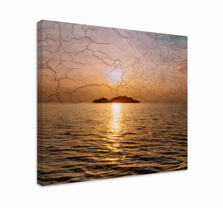 Quadro de paisagem crepúsculo sobre as ondas - TenStickers