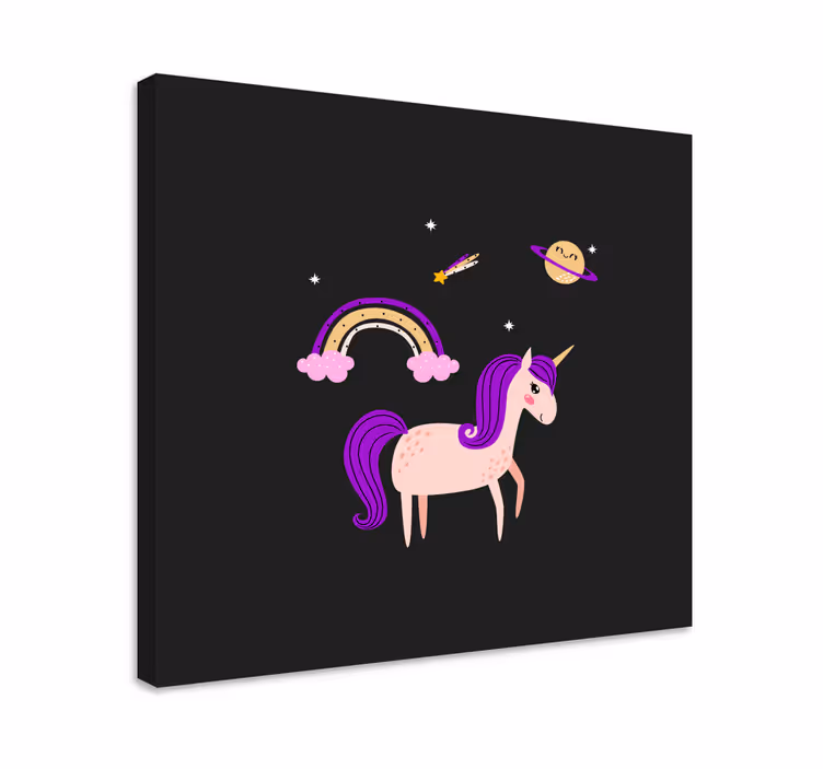 Quadro unicórnio terra dos sonhos adoráveis - TenStickers