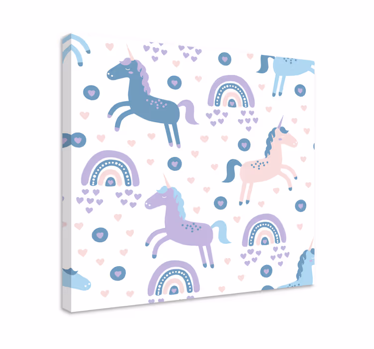 Quadro com veados e padrões de unicórnios divertidos - TenStickers