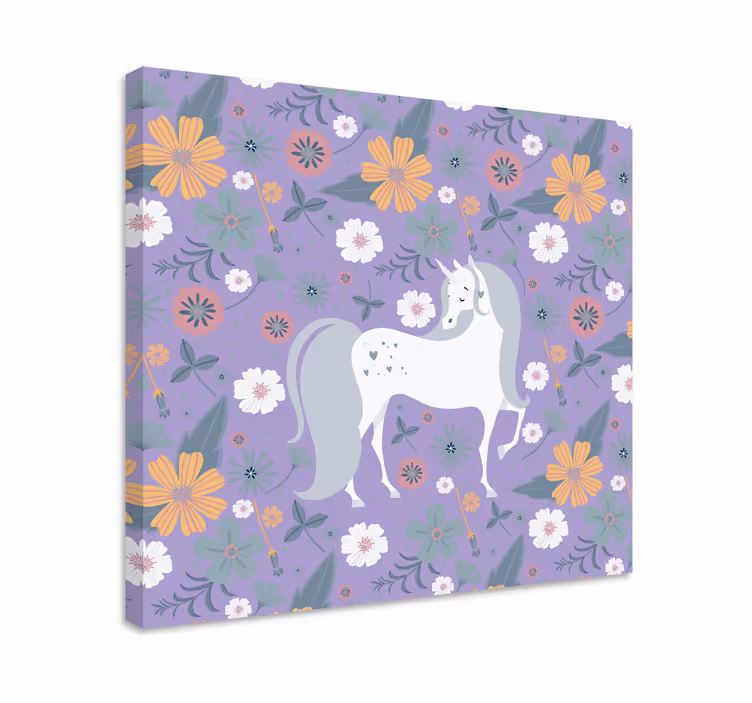 Quadro de elefantes encantadores com flores - TenStickers