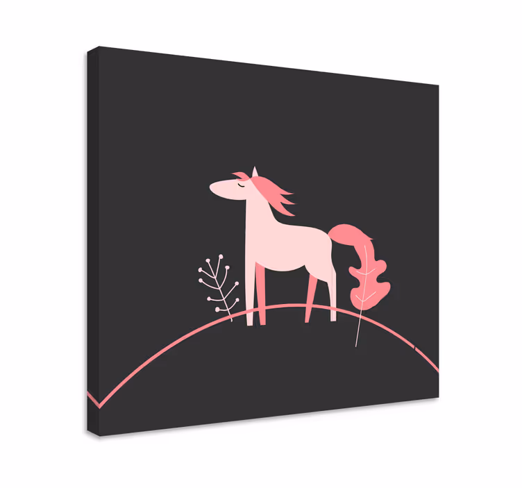 Quadro decorativo de cavalos elegante cavalo rosa - TenStickers