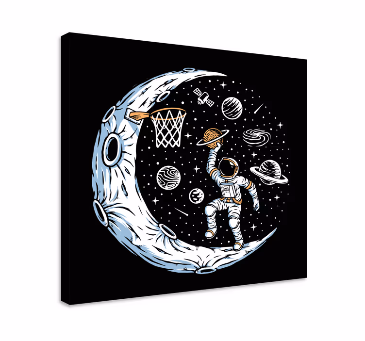 Quadro videogame enterrada de basquete lunar - TenStickers