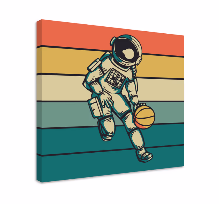 Quadros de desportos cosmonauta jogando basquete - TenStickers