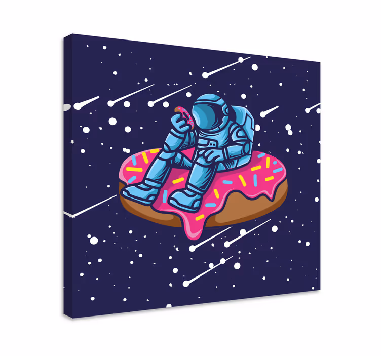 Quadro videogame astronauta em donut - TenStickers