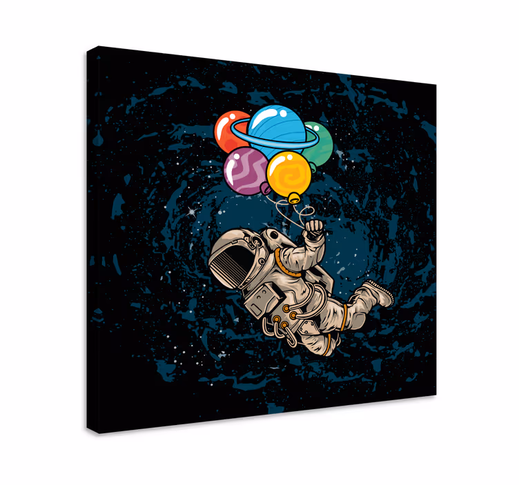 Quadro videogame astronauta com balões - TenStickers