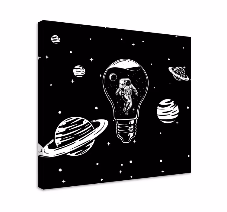 Quadro decorativo de vinícola astronauta na lâmpada - TenStickers