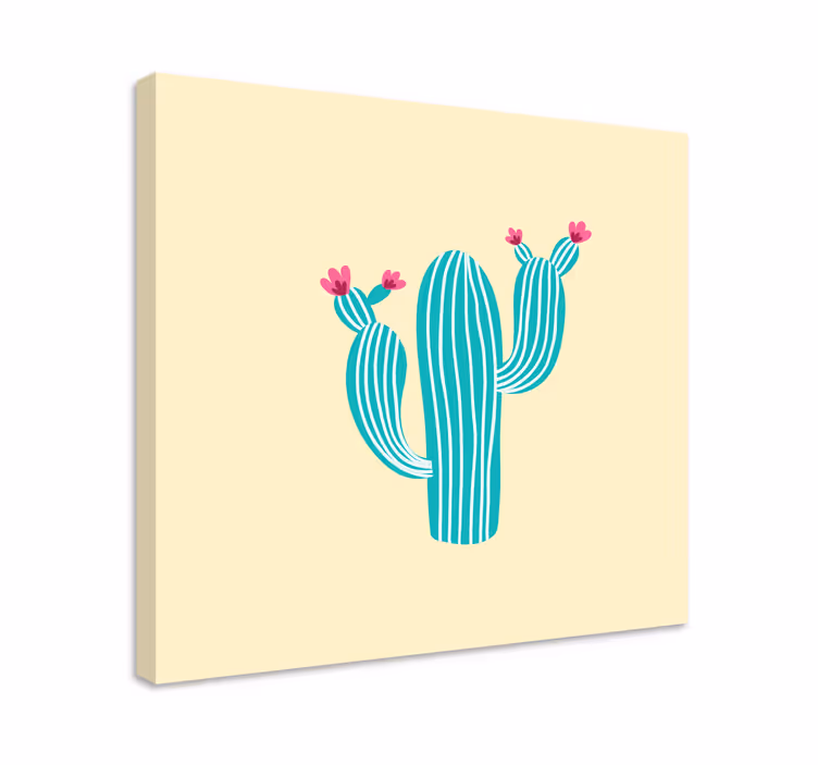 Quadro de flores cacto com flores - TenStickers