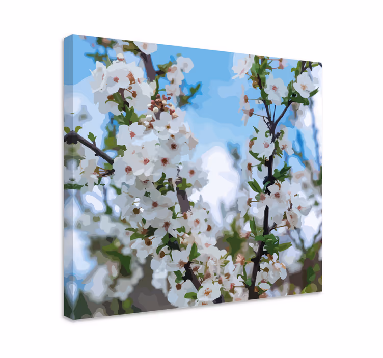 Quadro florais delicadas flores brancas - TenStickers