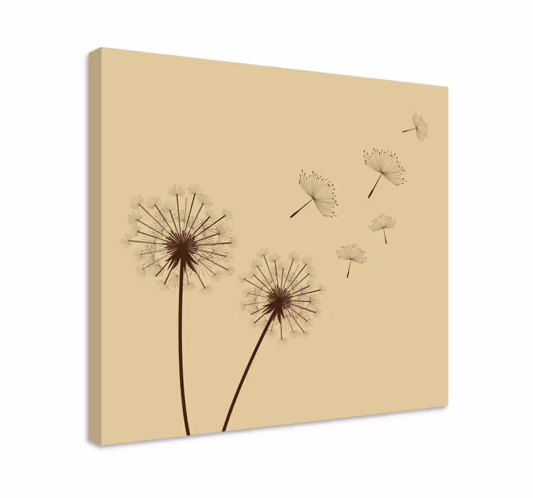 Quadro de flores Silhueta de dente de leão em um dia de nevoeiro - TenStickers