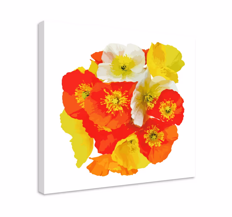 Quadro de flores composição floral vibrante - TenStickers