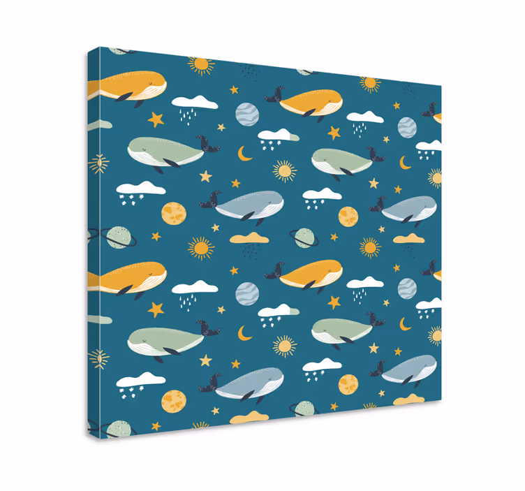 Quadro de arte baleias no espaço - TenStickers