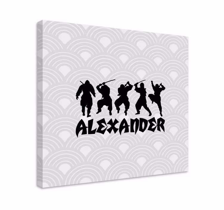 Quadro de super heróis ação de silhueta ninja - TenStickers
