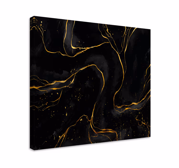 Quadro elegante Mármore preto e dourado - TenStickers