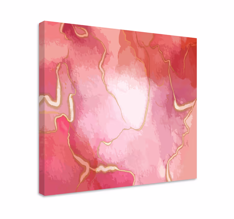 Quadro para quarto Efeito de mármore rosa e dourado - TenStickers